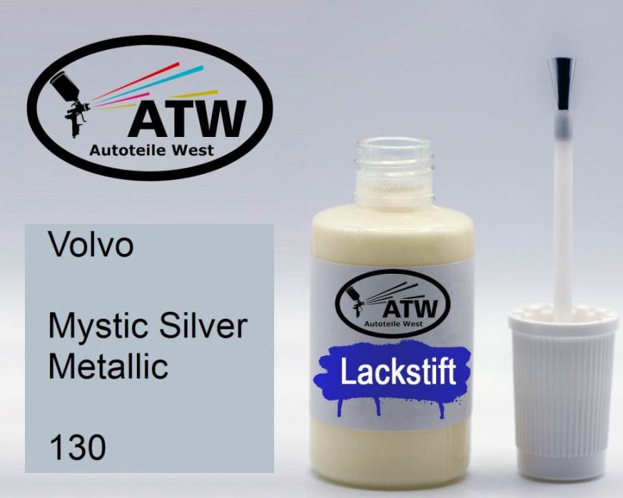 Volvo, Mystic Silver Metallic, 130: 20ml Lackstift, von ATW Autoteile West.